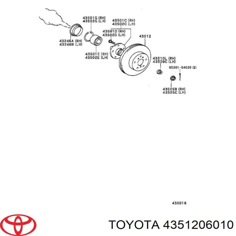 4351206010 Toyota Диск тормозной передний