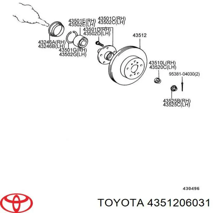 Тормоз дисковый передний Toyota 4351206031 цена, от 40.68 USD
