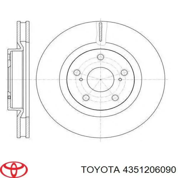 4351206090 Toyota disco do freio dianteiro