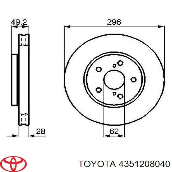 Купить 4351208040 Toyota Ротор тормозной