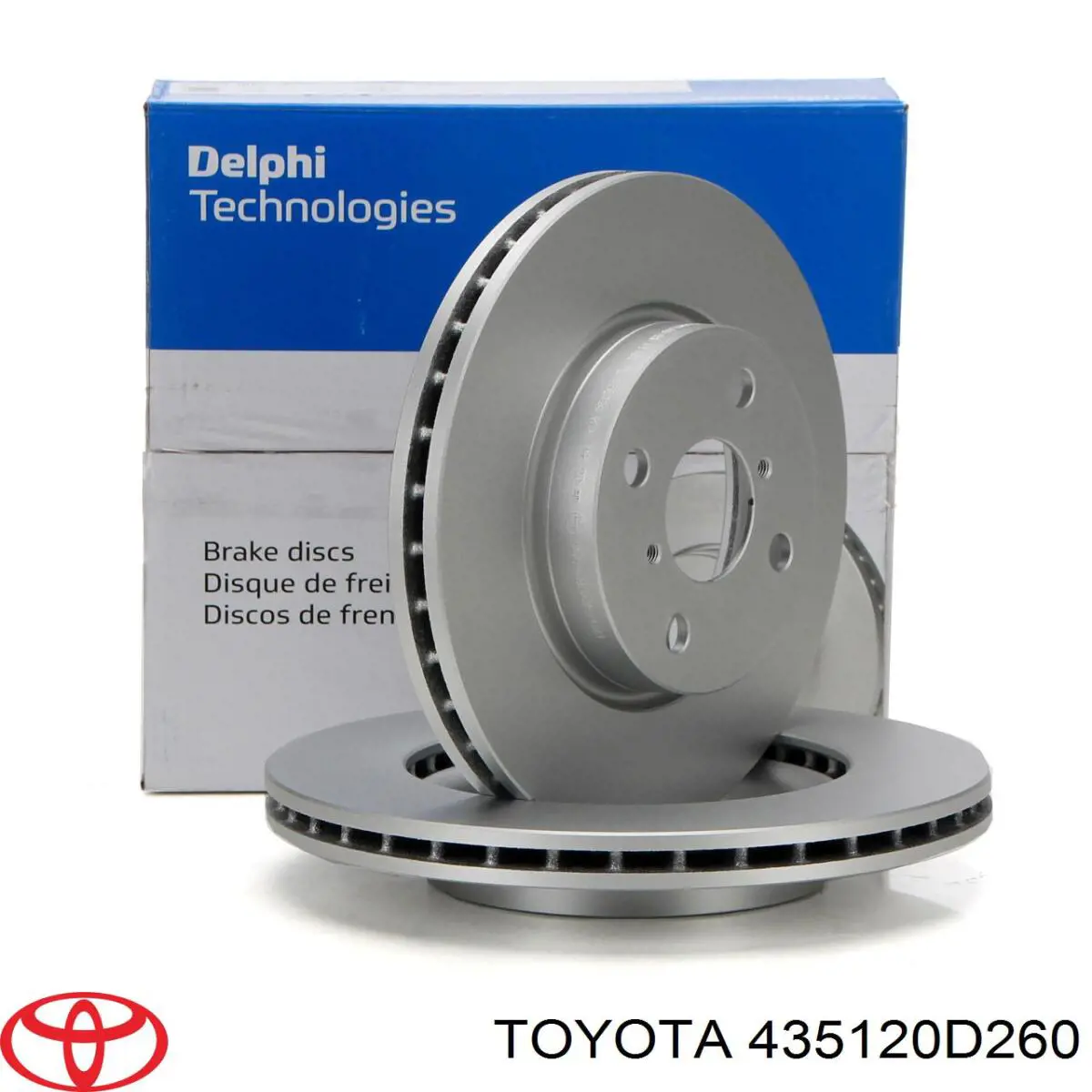 Передние тормозные диски 435120D260 Toyota