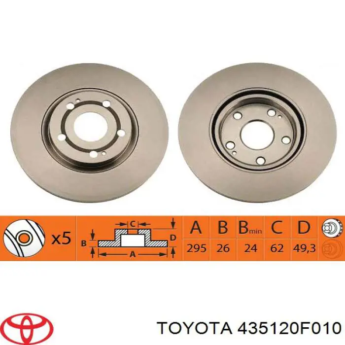435120F010 Toyota диск тормозной передний
