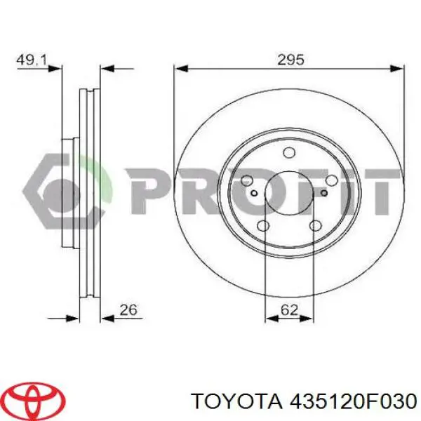 435120F030 Toyota диск тормозной передний