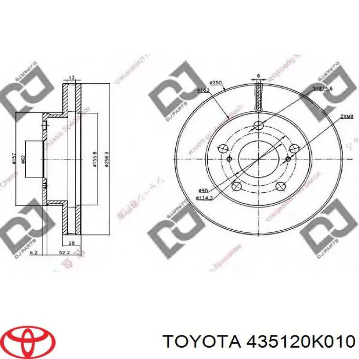 Тормоз дисковый передний Toyota 435120K010 цена, от 34.38 USD