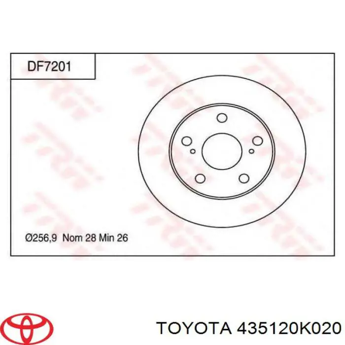 Тормоз дисковый передний Toyota 435120K020 цена, от 41.58 USD