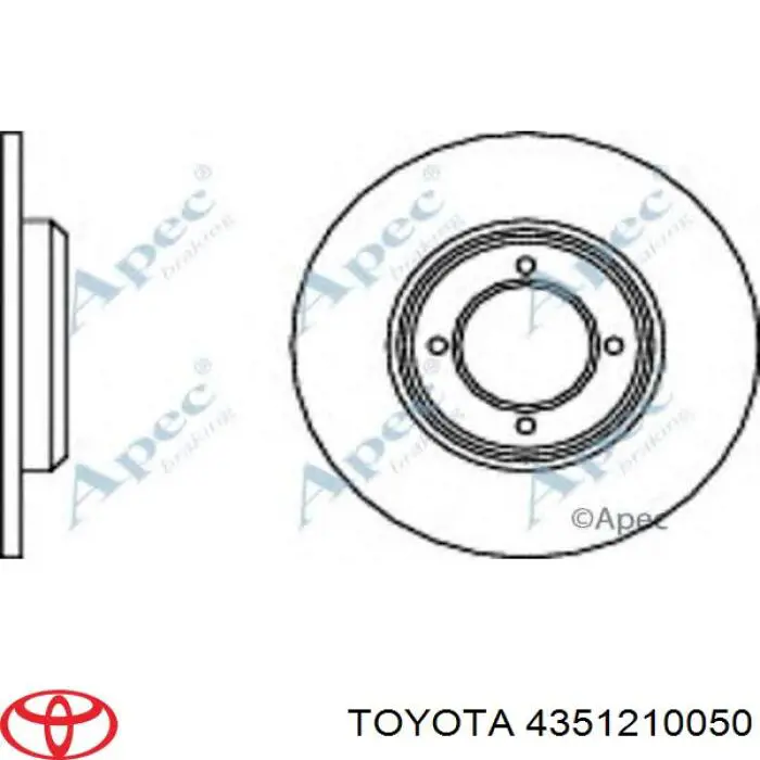 Передние тормозные диски 4351210050 Toyota