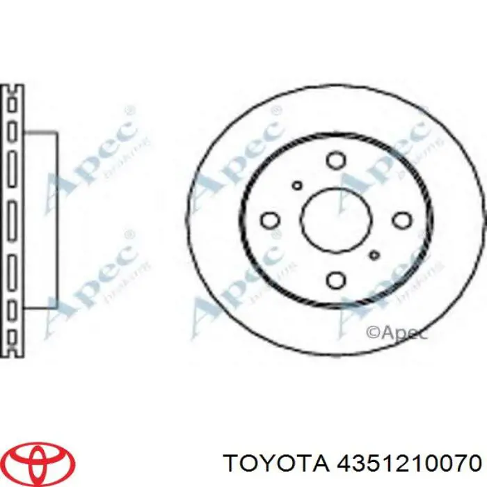 Передние тормозные диски 4351210070 Toyota