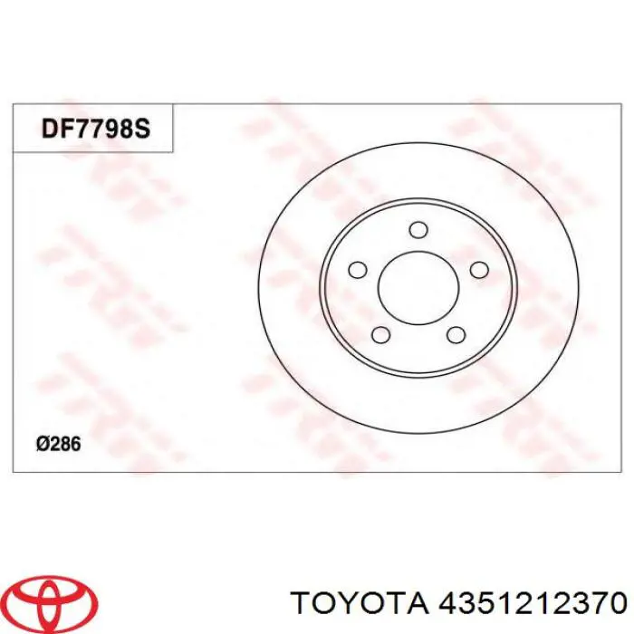 Передние тормозные диски 4351212370 Toyota