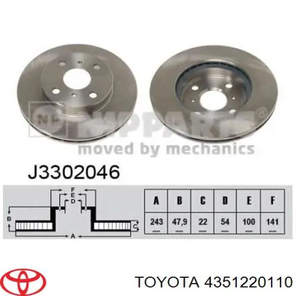 Тормоз дисковый передний Toyota 4351220110 цена, от 4.33 USD