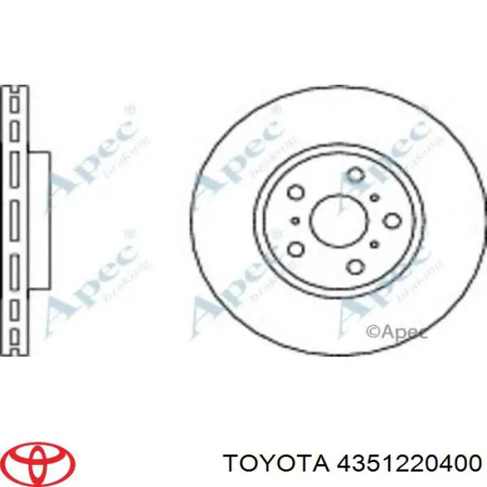 4351220400 Toyota Диск тормозной передний