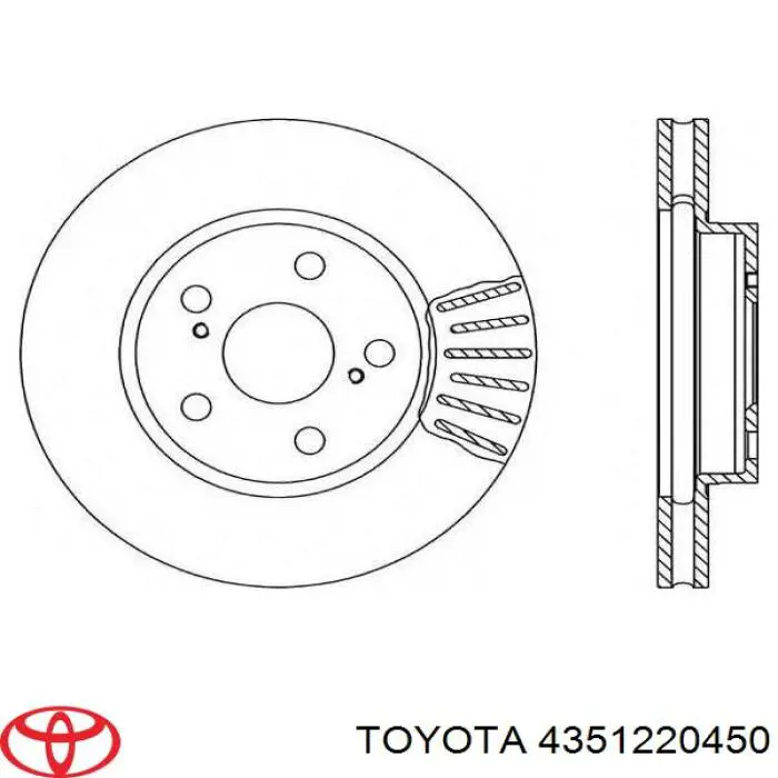 4351220450 Toyota Диск тормозной передний