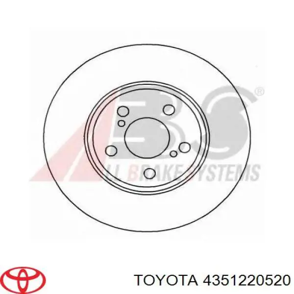 Передние тормозные диски 4351220520 Toyota