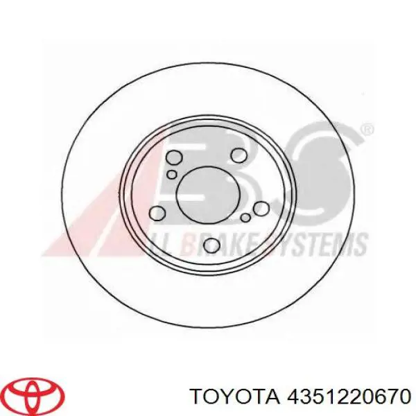 Передние тормозные диски 4351220670 Toyota