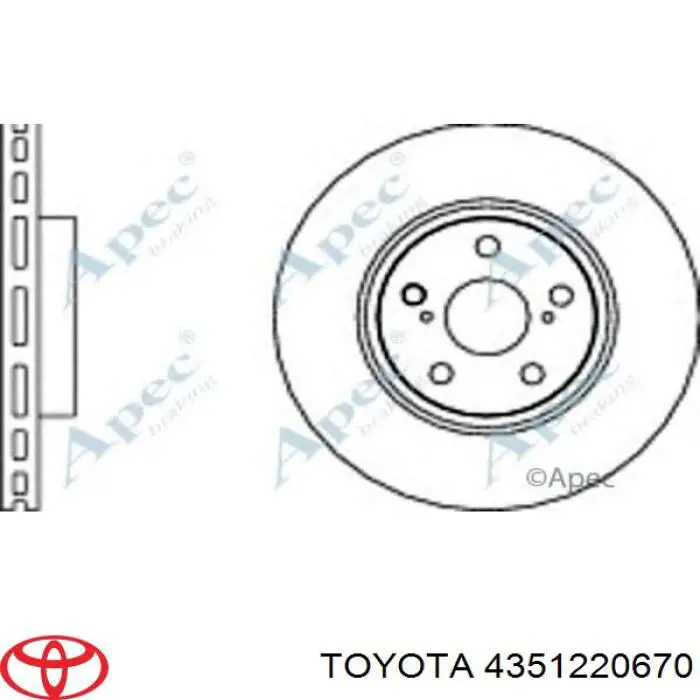 Тормоз дисковый передний Toyota 4351220670 цена, от 74.76 USD