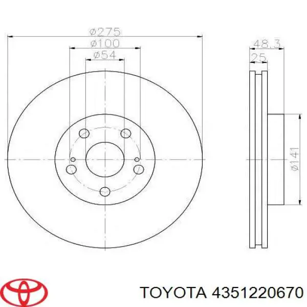 Купить 4351220670 Toyota Ротор тормозной