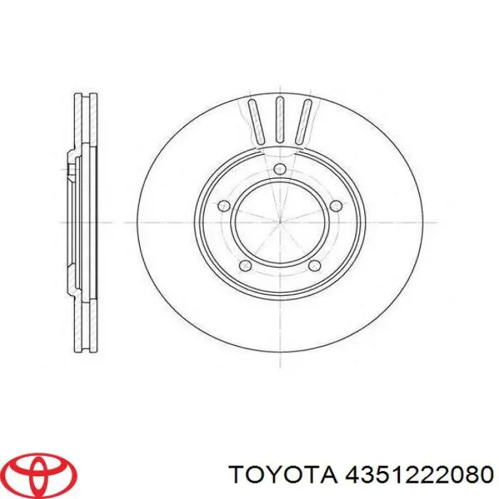 Передние тормозные диски 4351222080 Toyota