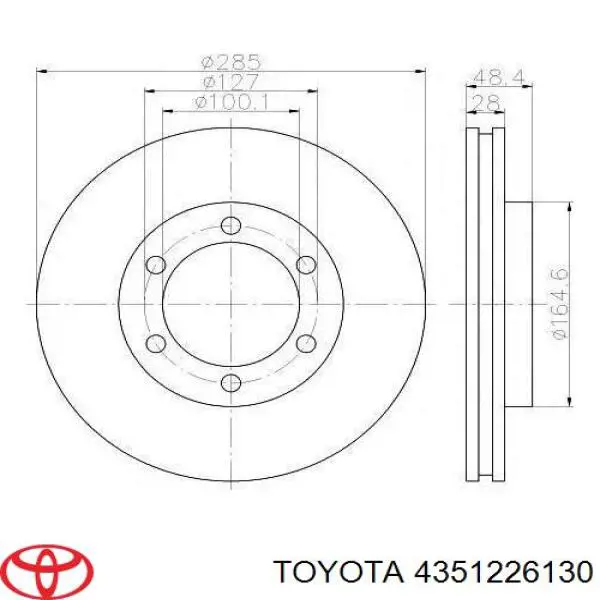 Передние тормозные диски 4351226130 Toyota