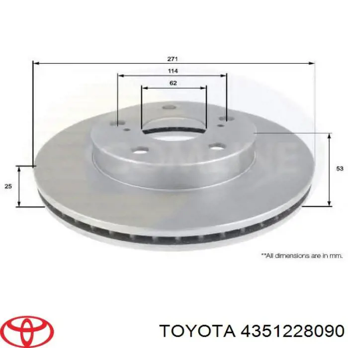 Купить 4351228090 Toyota Ротор тормозной