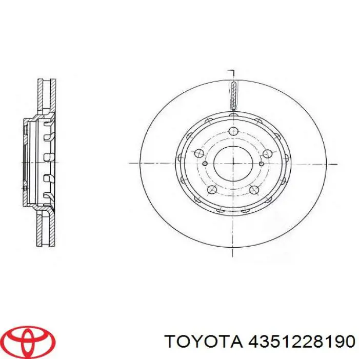 Передние тормозные диски 4351228190 Toyota