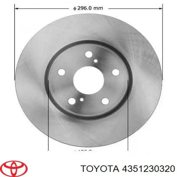 4351230320 Toyota disco do freio dianteiro