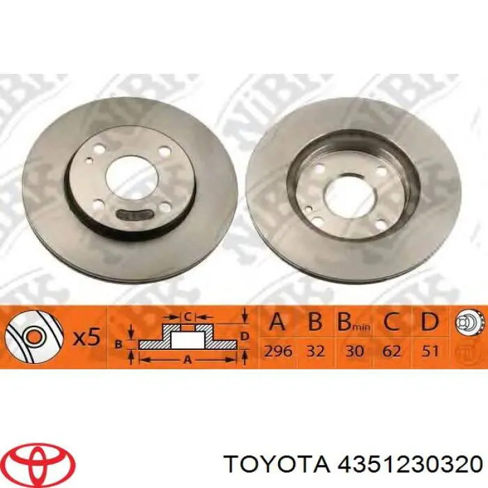 4351230320 Toyota Диск тормозной передний