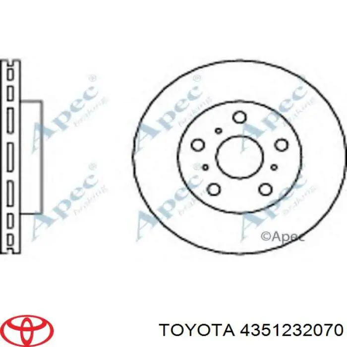 Передние тормозные диски 4351232070 Toyota