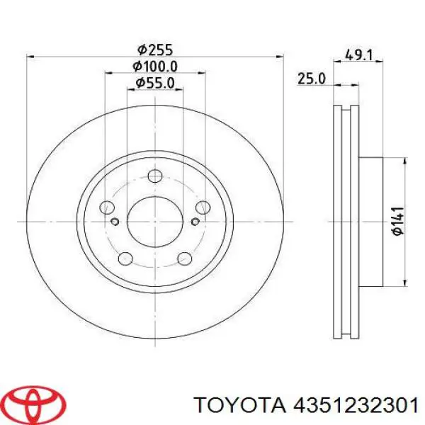 Тормоз дисковый передний Toyota 4351232301 цена, от 30.29 USD