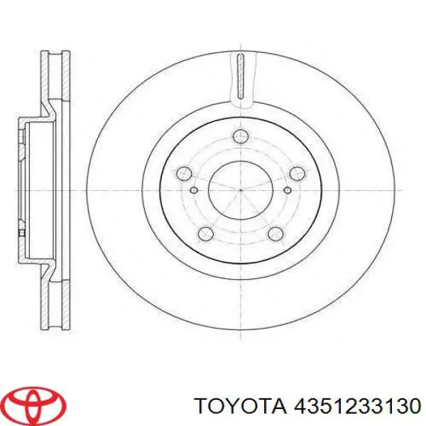 4351233130 Toyota диск тормозной передний