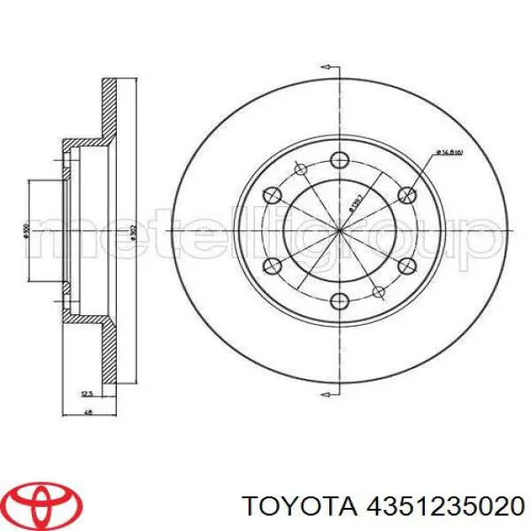 Передние тормозные диски 4351235020 Toyota