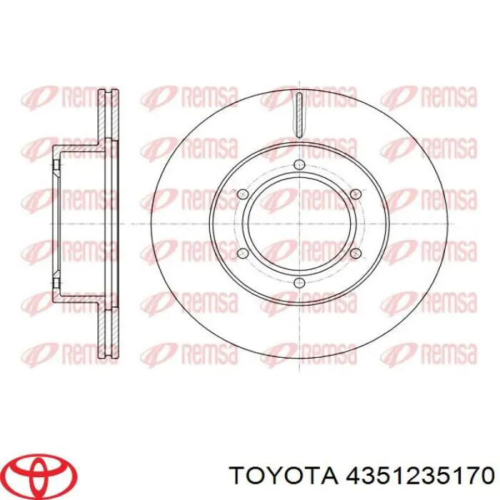 Передние тормозные диски 4351235170 Toyota