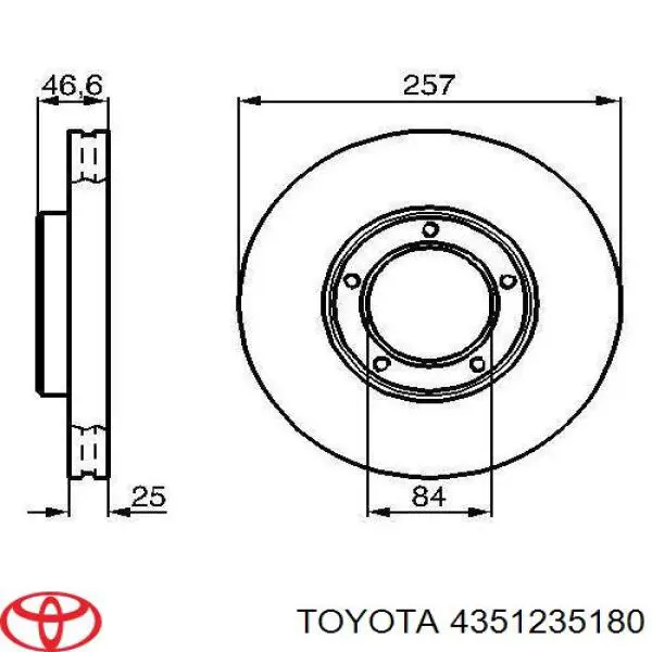 4351235180 Toyota диск тормозной передний