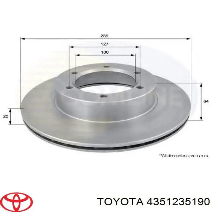Купить 4351235190 Toyota Ротор тормозной