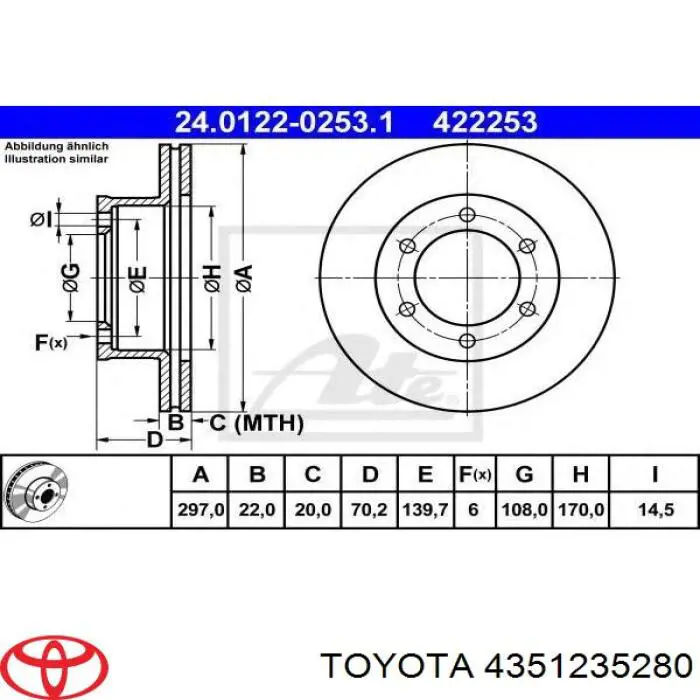 Купить 4351235280 Toyota Ротор тормозной