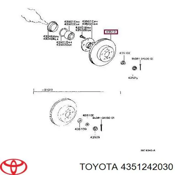 Купить 4351242030 Toyota Ротор тормозной