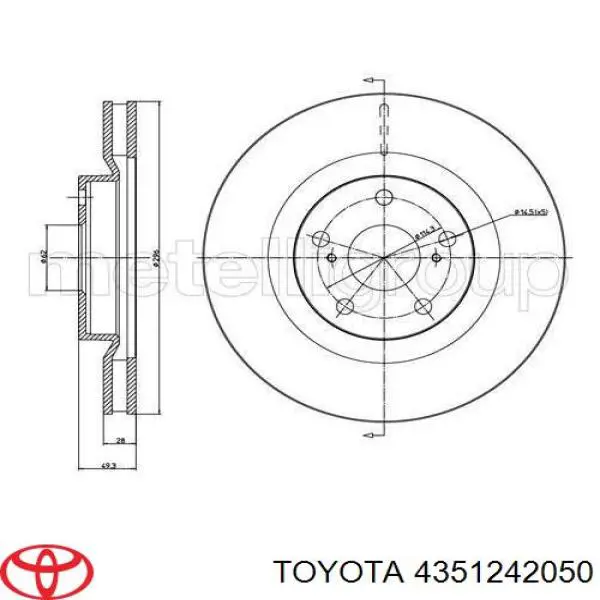 Тормоз дисковый передний Toyota 4351242050 цена, от 50.79 USD