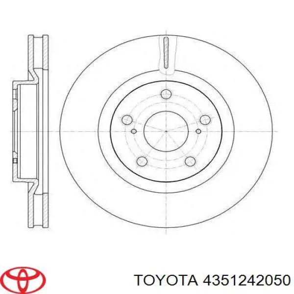 4351242050 Toyota диск тормозной передний
