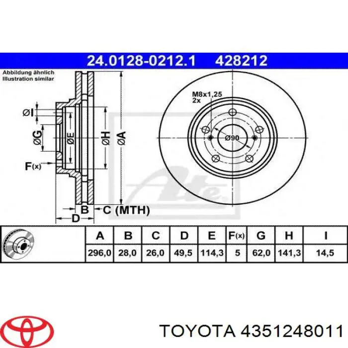 4351248011 Toyota диск тормозной передний