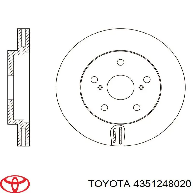 Передние тормозные диски 4351248020 Toyota