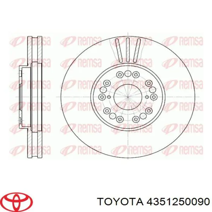 4351250090 Toyota диск тормозной передний