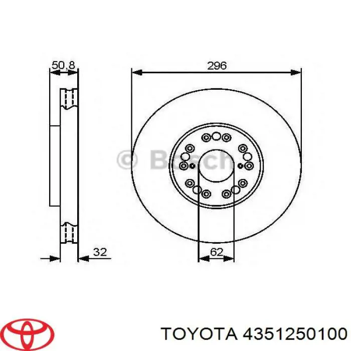 Купить 4351250100 Toyota Ротор тормозной