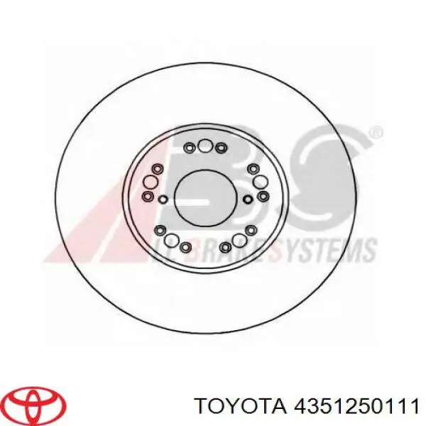 Передние тормозные диски 4351250111 Toyota