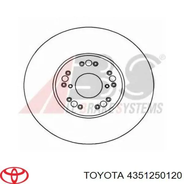 Передние тормозные диски 4351250120 Toyota