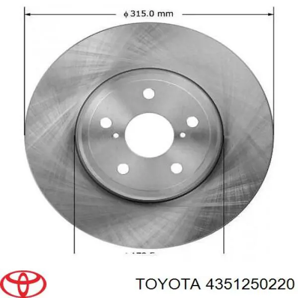 4351250220 Toyota disco do freio dianteiro