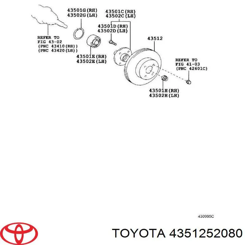 Передние тормозные диски 4351252080 Toyota