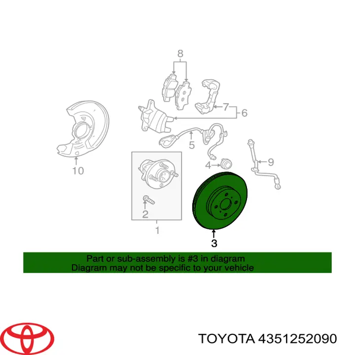 4351252090 Toyota диск тормозной передний
