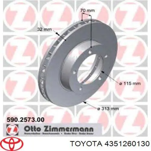 Купить 4351260130 Toyota Ротор тормозной