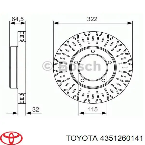 Купить 4351260141 Toyota Ротор тормозной
