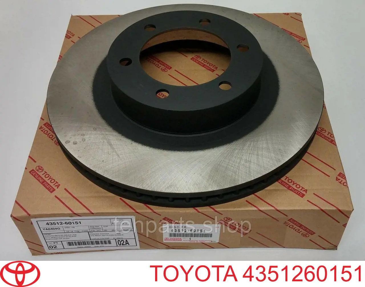 4351260151 Toyota диск тормозной передний