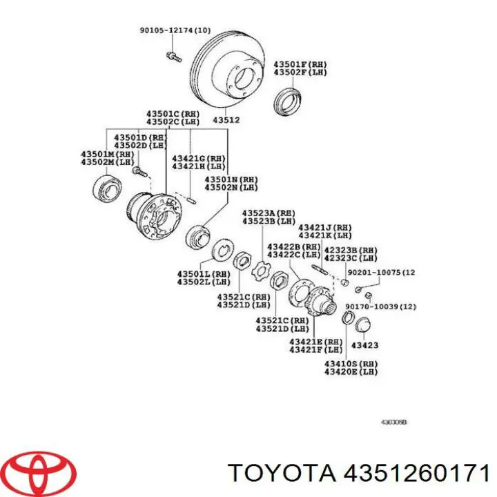 4351260171 Toyota диск тормозной передний
