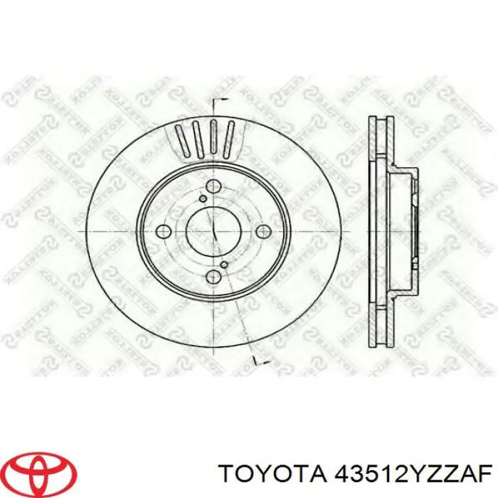 43512YZZAF Toyota диск тормозной передний